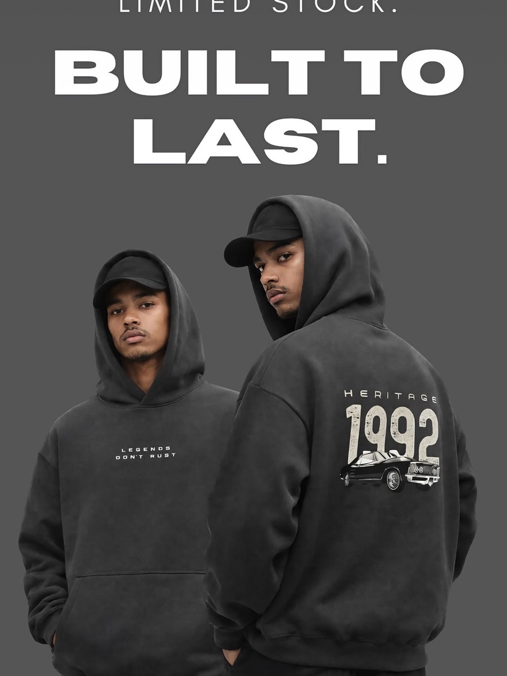 Graphic Hoodie with 1992 Car Print